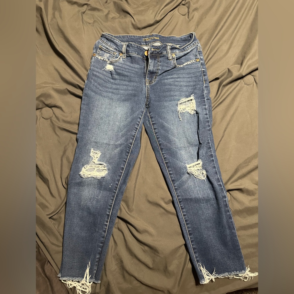 Maurices Distressed Denim Capris